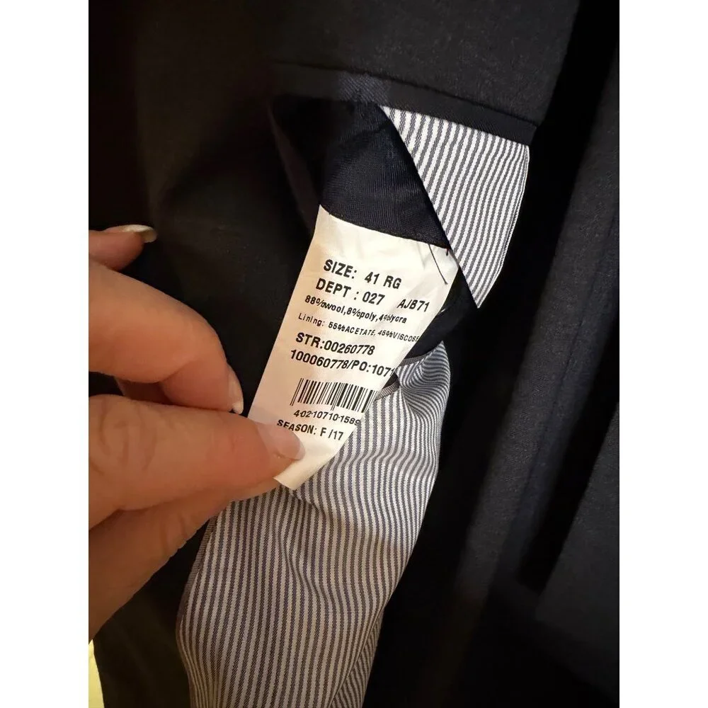 Brooks Brothers Mens Two-piece Suit Size 41 Gray Flat Front Notch Wool Blend
